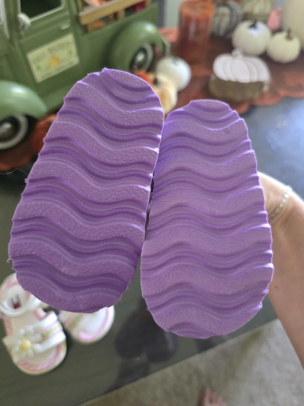 Children's Floral Sandals - White & Pink and Purple